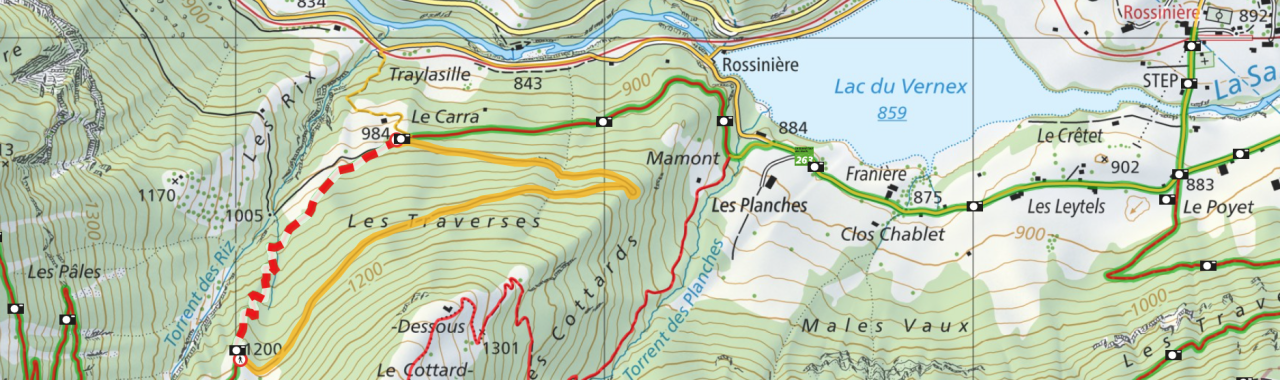 Fermture sentier Rossinière - Allières